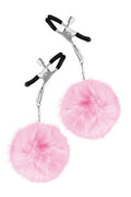 Sweet Caress - Pinza per Capezzoli Regolabile con Pon Pon - Rosa