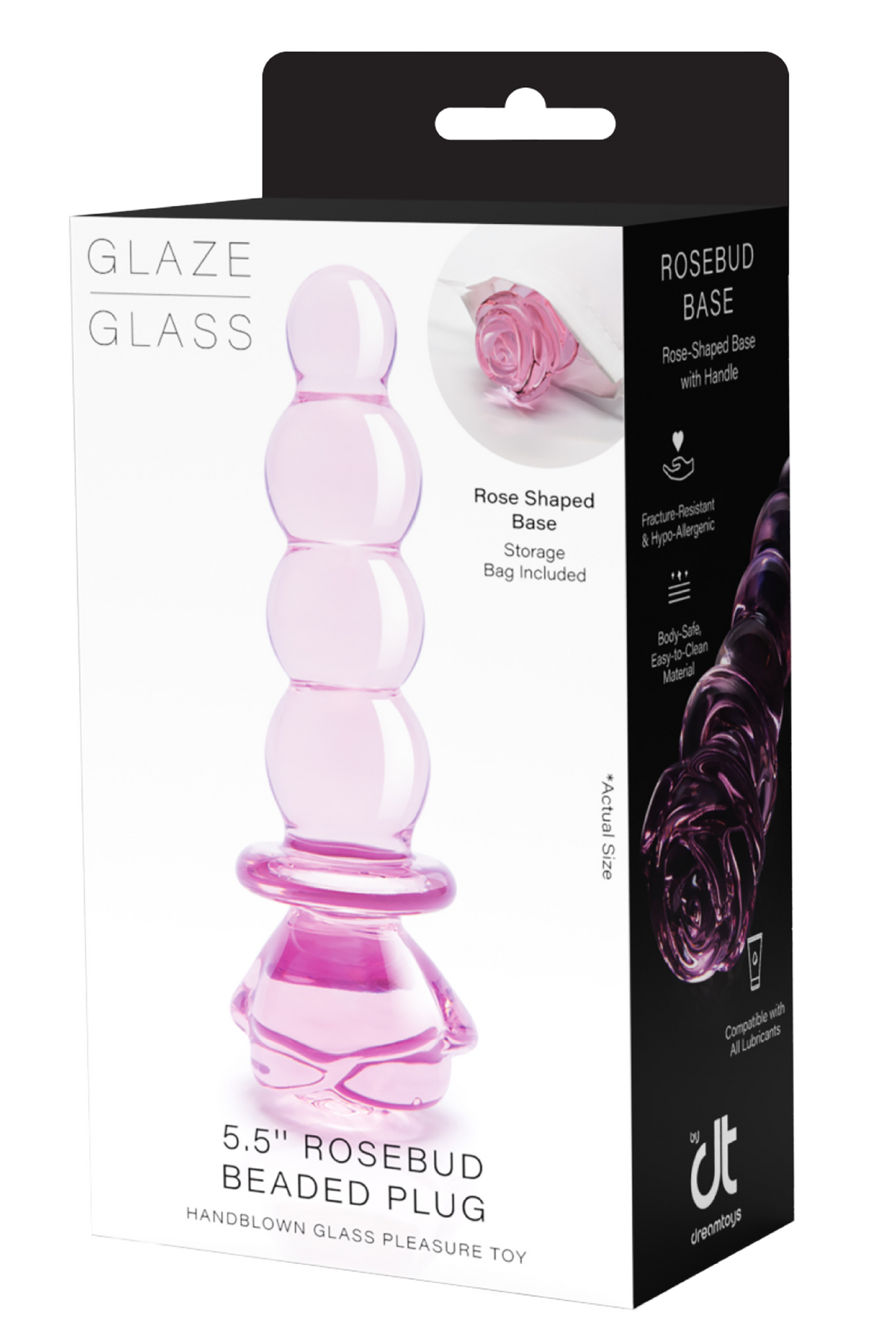 Tappo in vetro smaltato a forma di rosa con perline