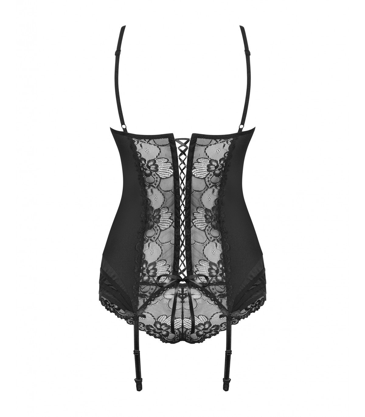 CORSETTO E PERIZOMA HEARTINA NERO L/XL