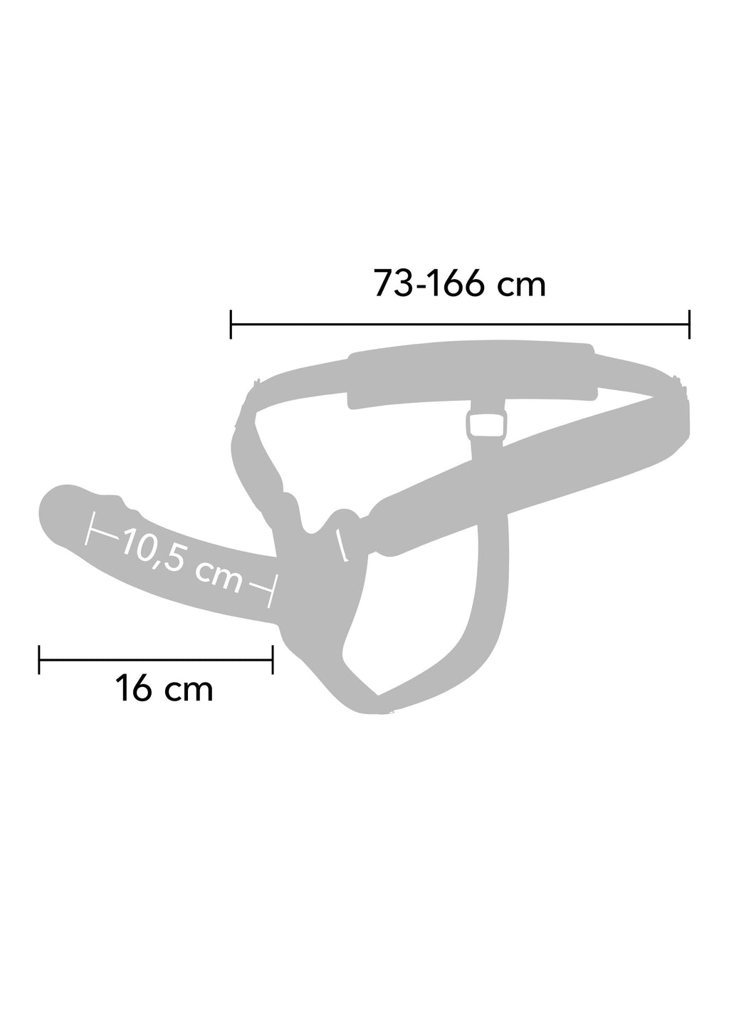 Strapon vibrante a forma di pene cavo in silicone, 16 cm, nero
