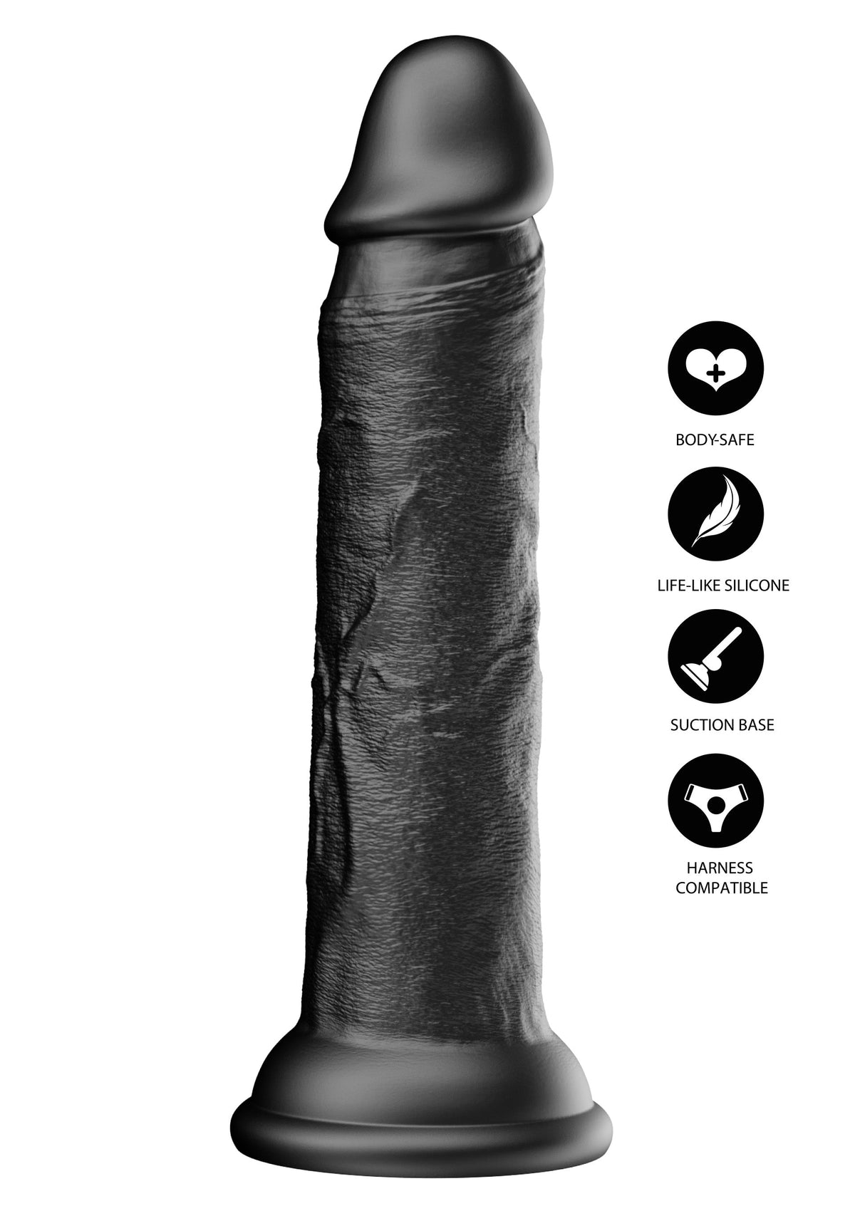 Realistico Dong in silicone liquido 20,5 cm nero