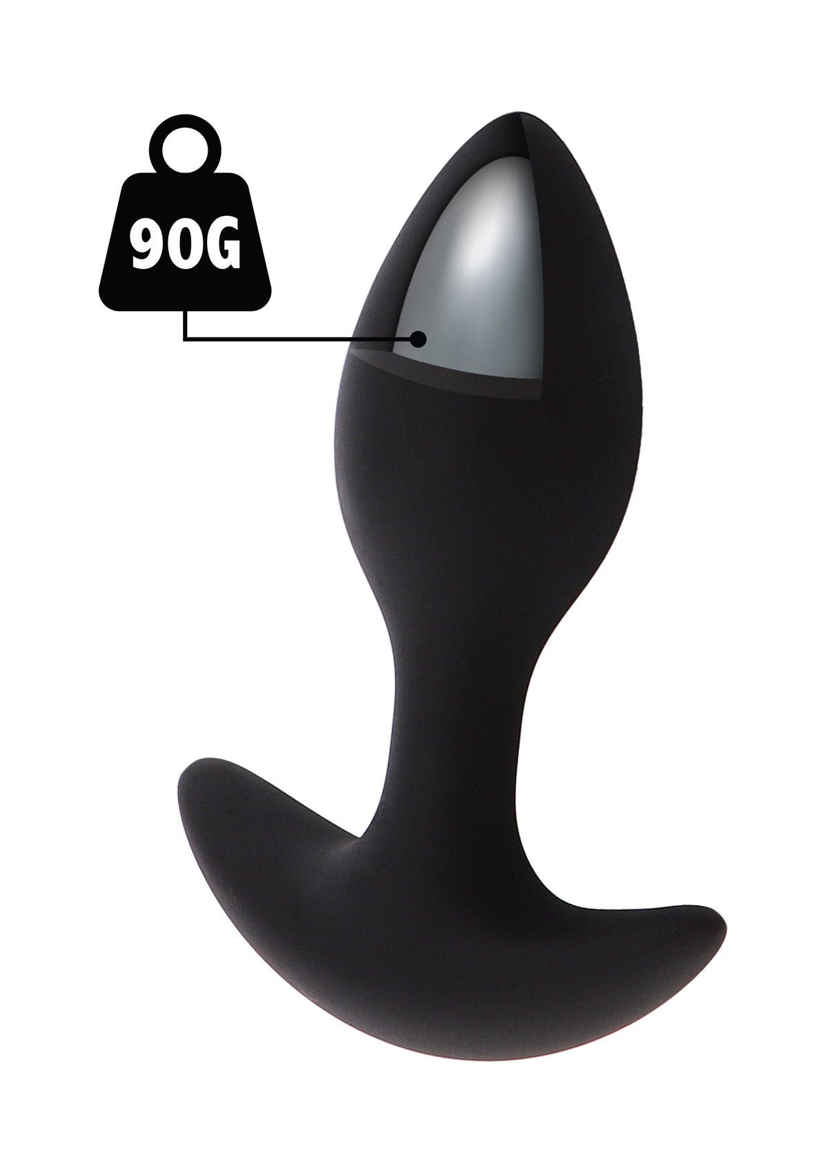 Plug anale appesantito 90g nero