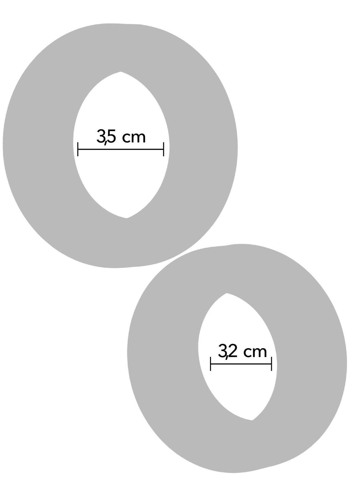 Anelli a C Double Stackers, set da 2 pezzi, L, neri